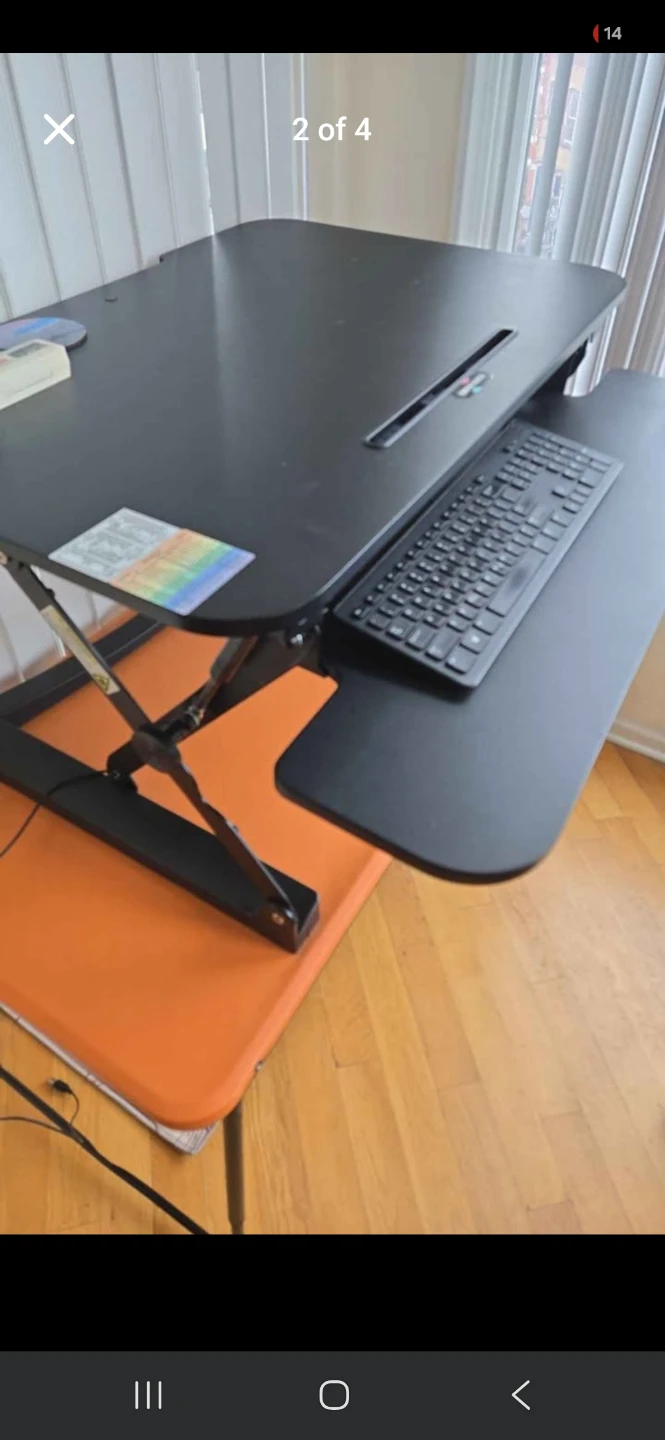 Adjustable Standing Desk Converter with Keyboard Tray - photo 2