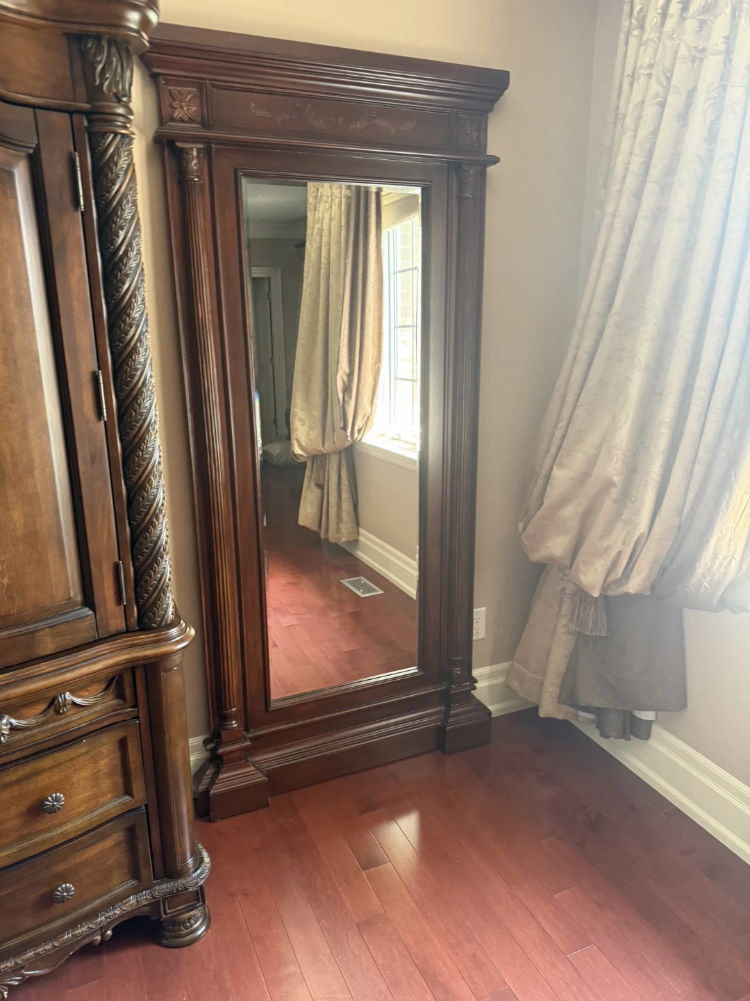 Ornate Dark Wood Full-Length Mirror - photo 2