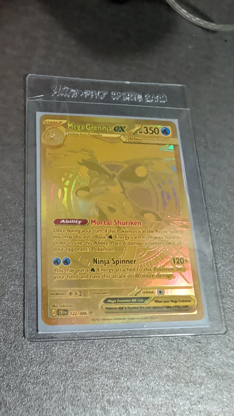 Pokemon Mega Greninja EX Gold Card 122/086