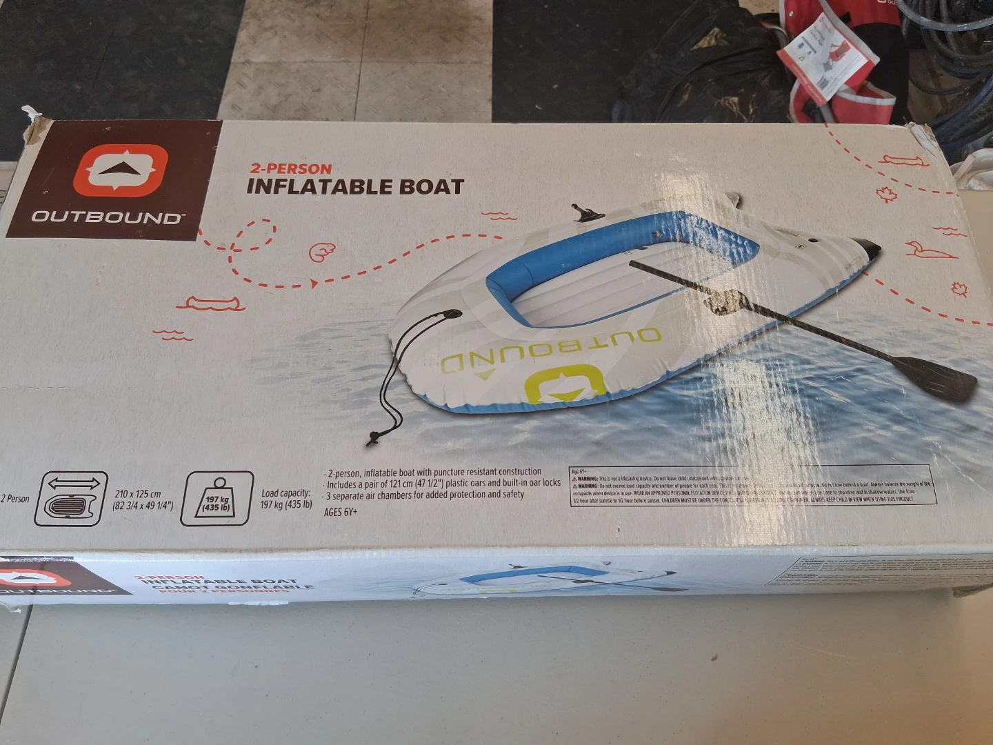 Outbound 2-Person Inflatable Boat with Oars
