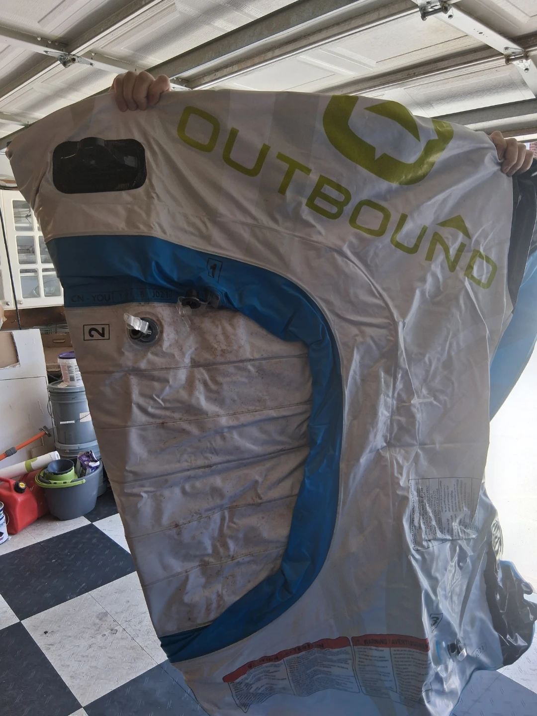 Outbound 2-Person Inflatable Boat with Oars - photo 3