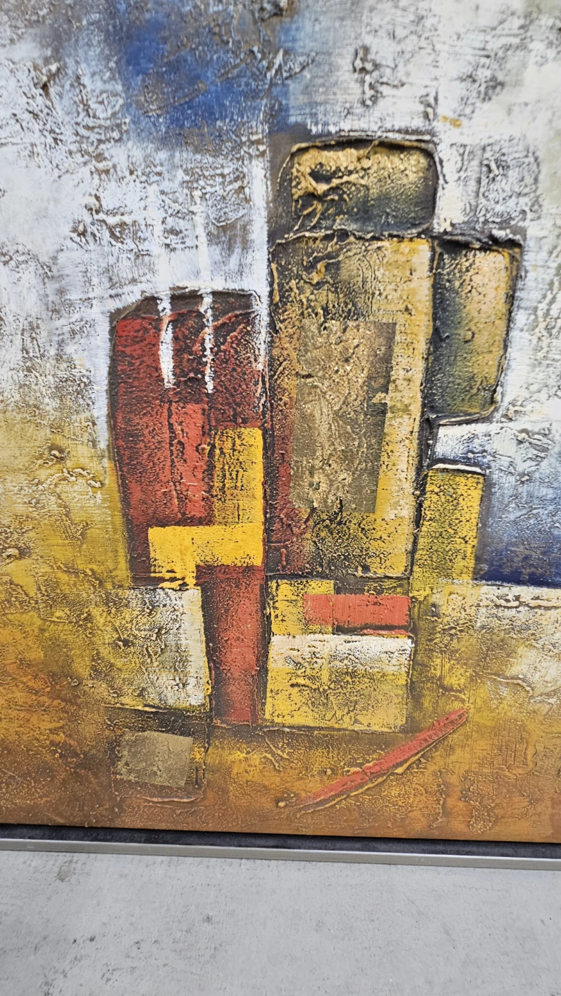 Textured Abstract Art Canvas Painting, 33.5 x 33.5 x 47 inches - photo 3