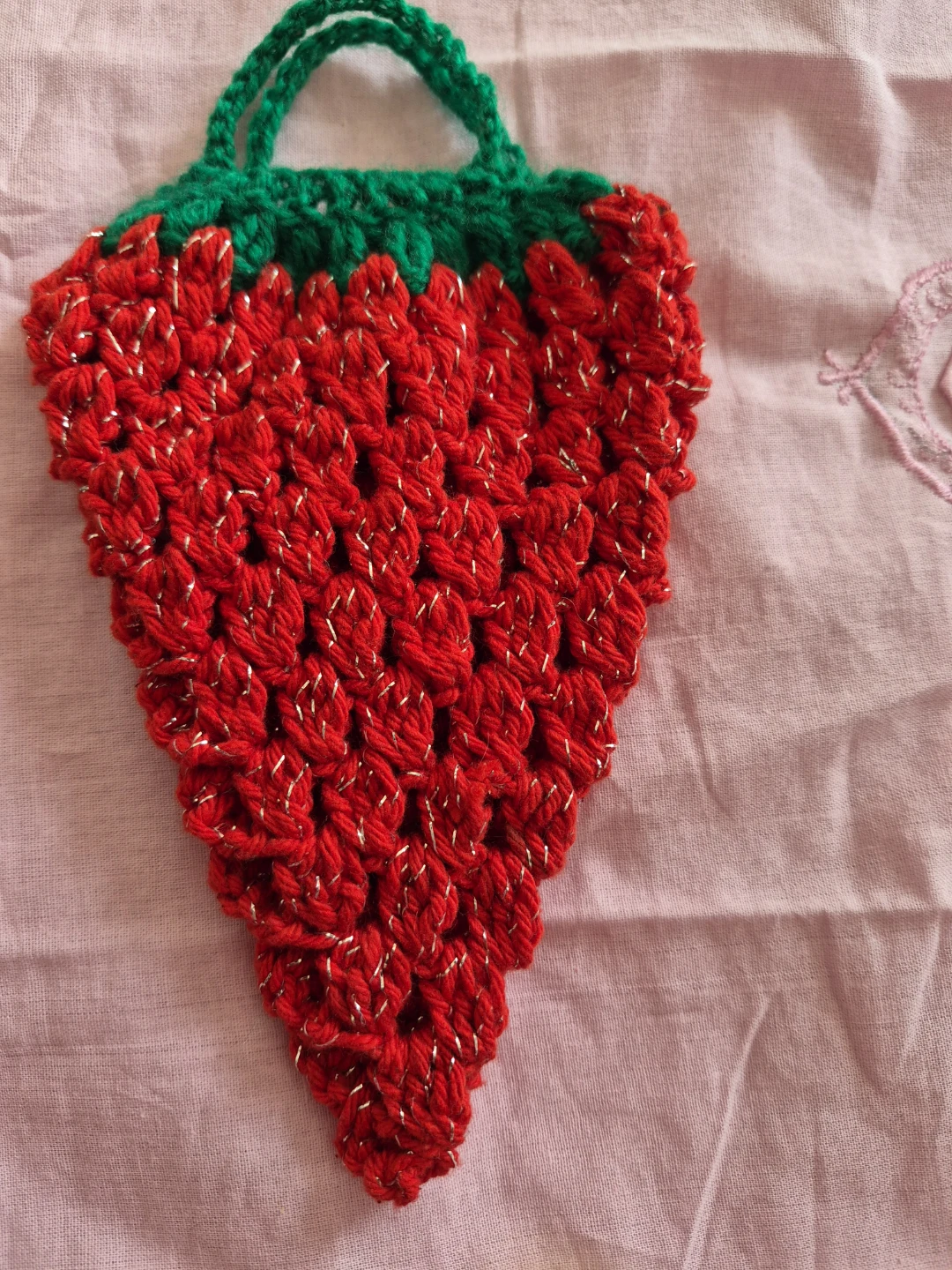 Crocheted Strawberry pouch - photo 2