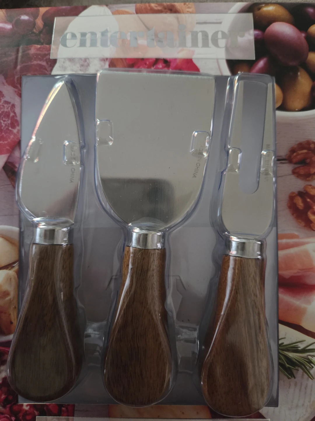 Entertainer Cheese Knife Set with Wooden Handles