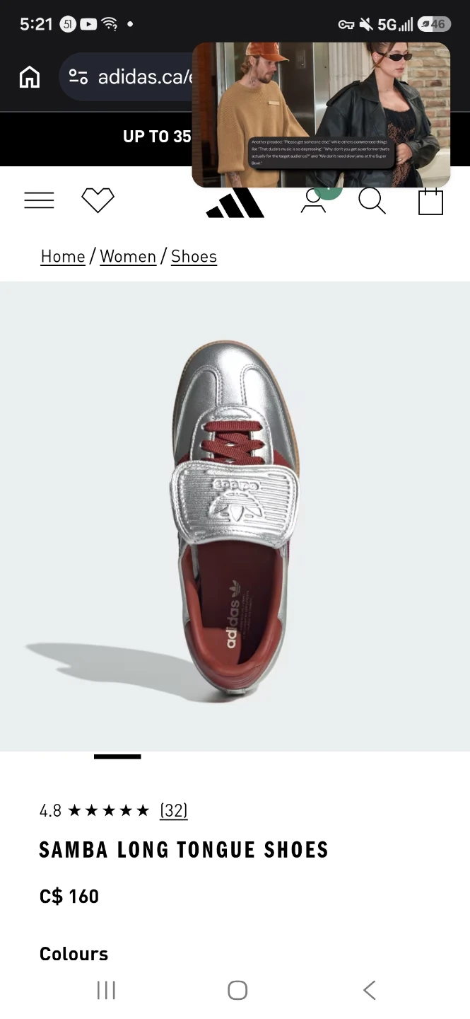 Size 7 Adidas Samba Long Tongue Shoes Silver/Burgundy