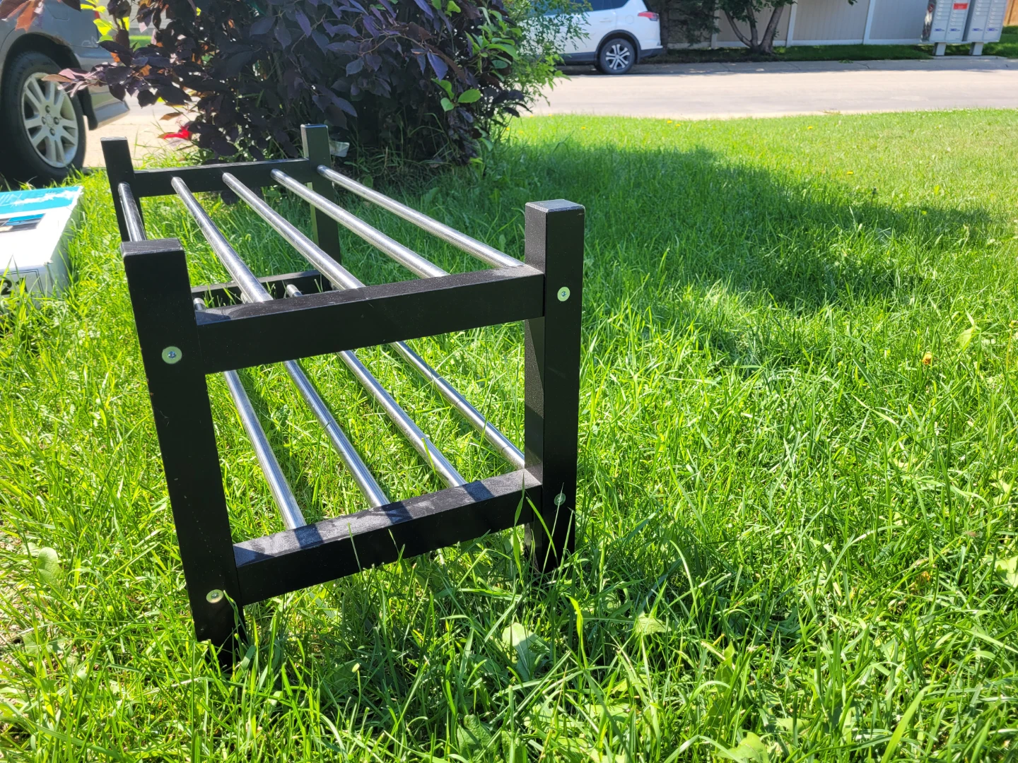 Black and Chrome 2-Tier Shoe Rack