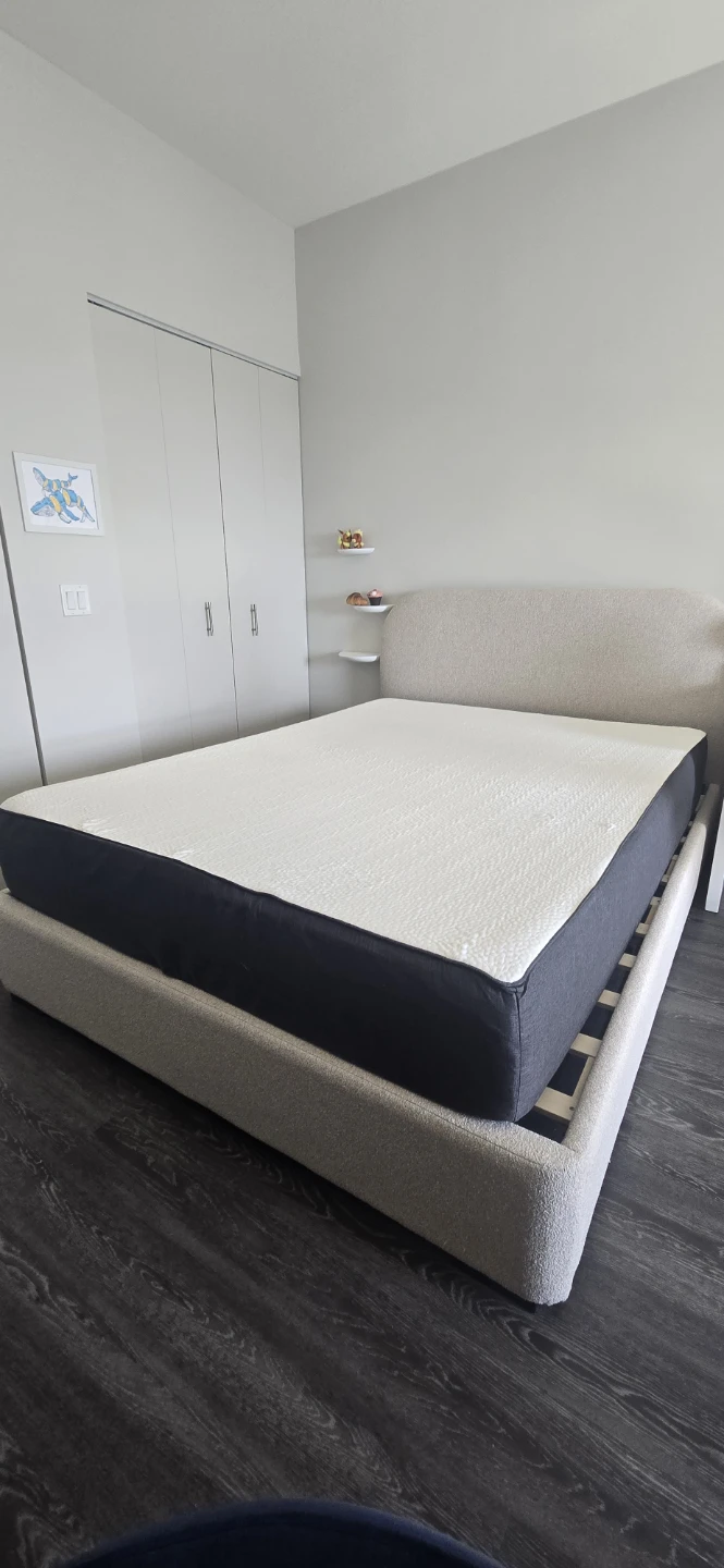 Queen Size Boucle Bed Frame with Mattress