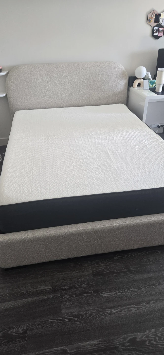 Queen Size Boucle Bed Frame with Mattress - photo 2