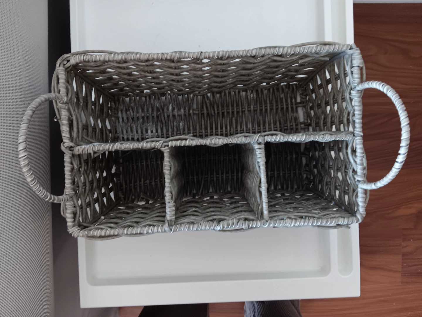 Moving Out sale- Grey Woven Organizer Basket - photo 2