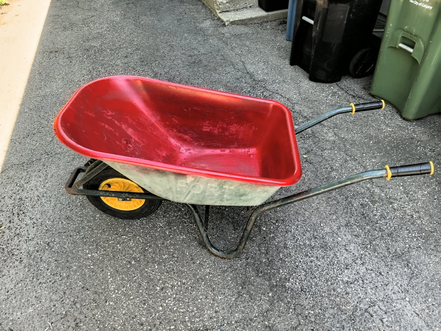 Red and Grey Garden Wheelbarrow