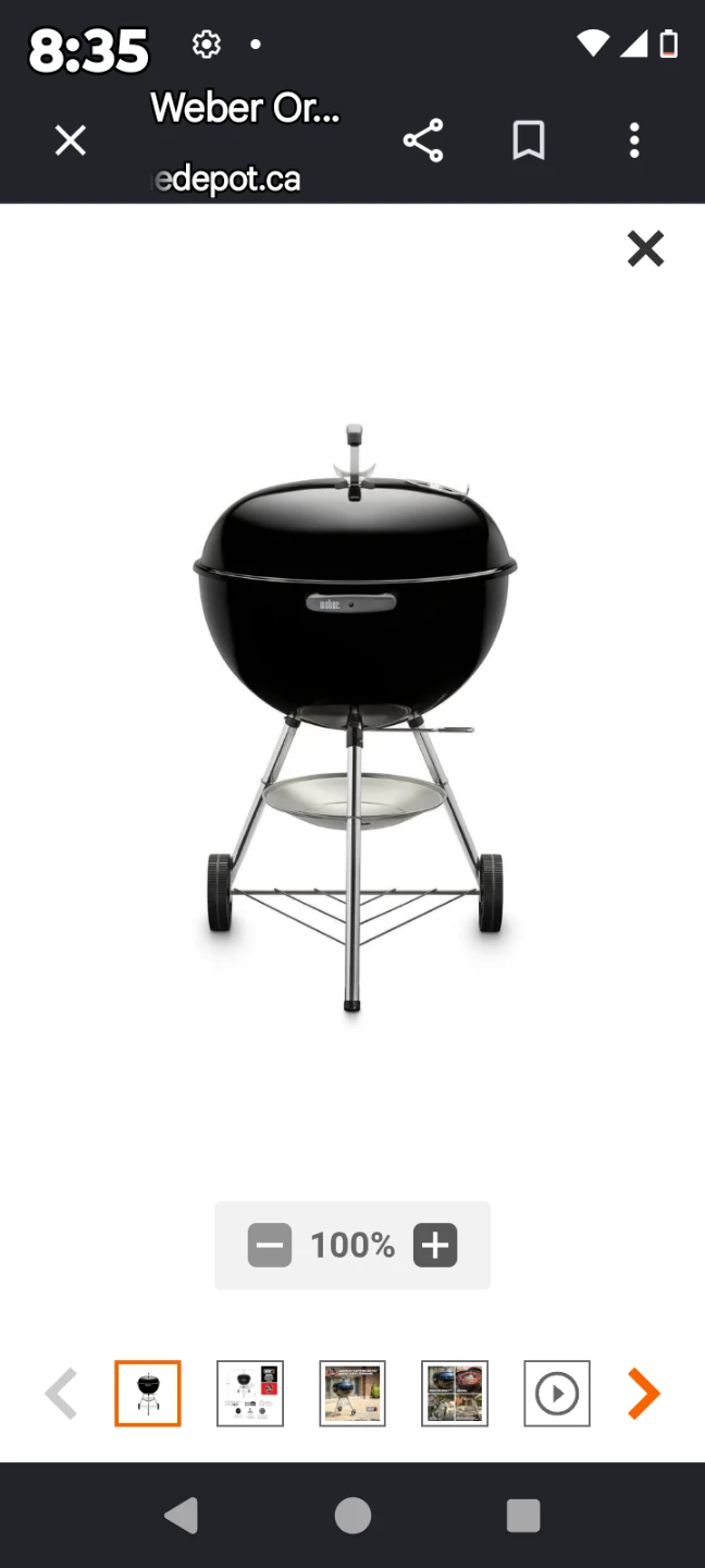 New 20" Webber Charcoal BBQ on stand. - photo 3