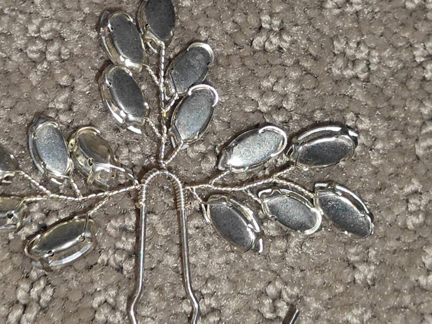 Flower Bridal Hair Pin / Wedding Leaf Hair Accessory Headpiece - photo 3