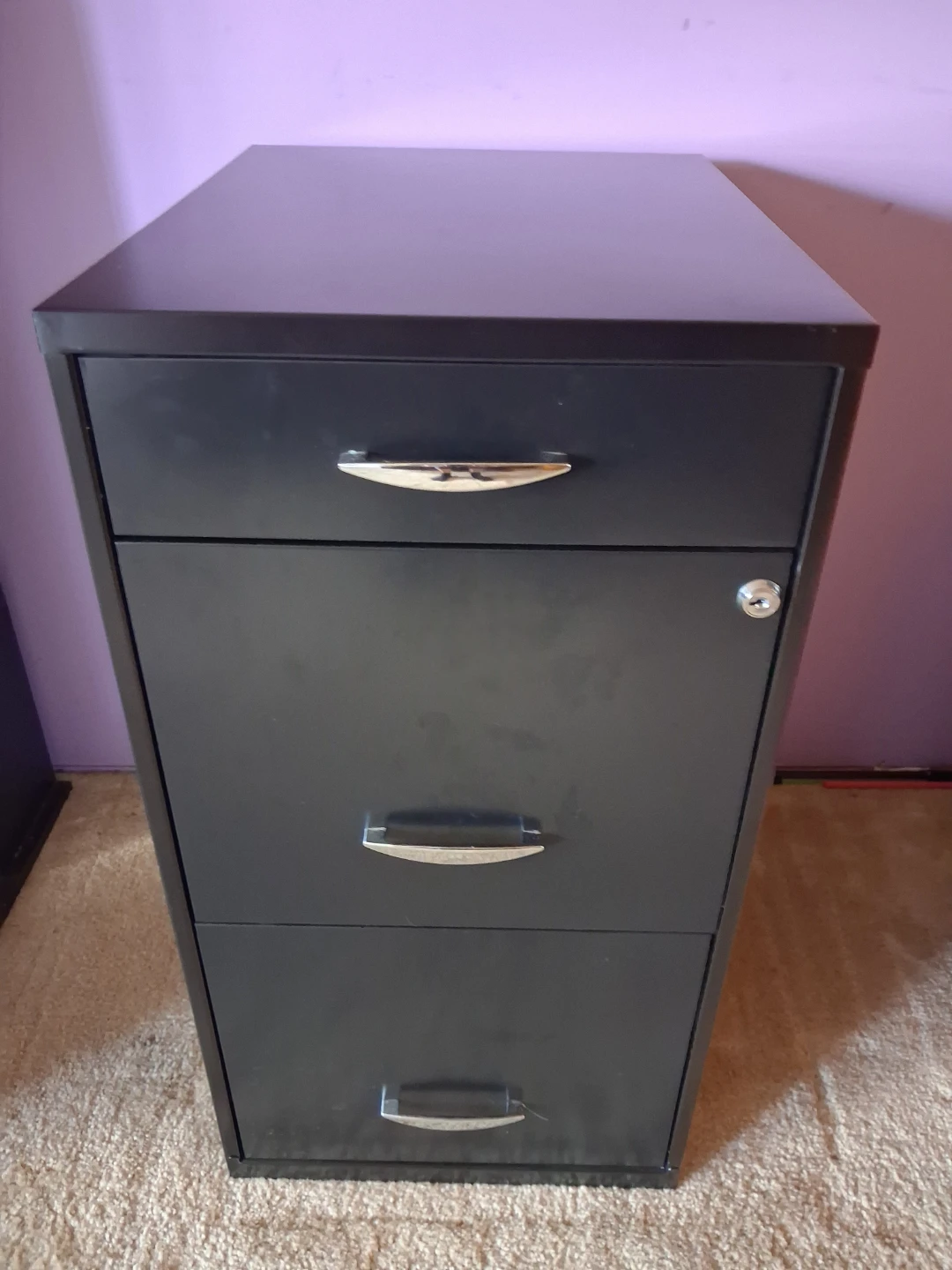 3-Drawer Filing Cabinet with Lock