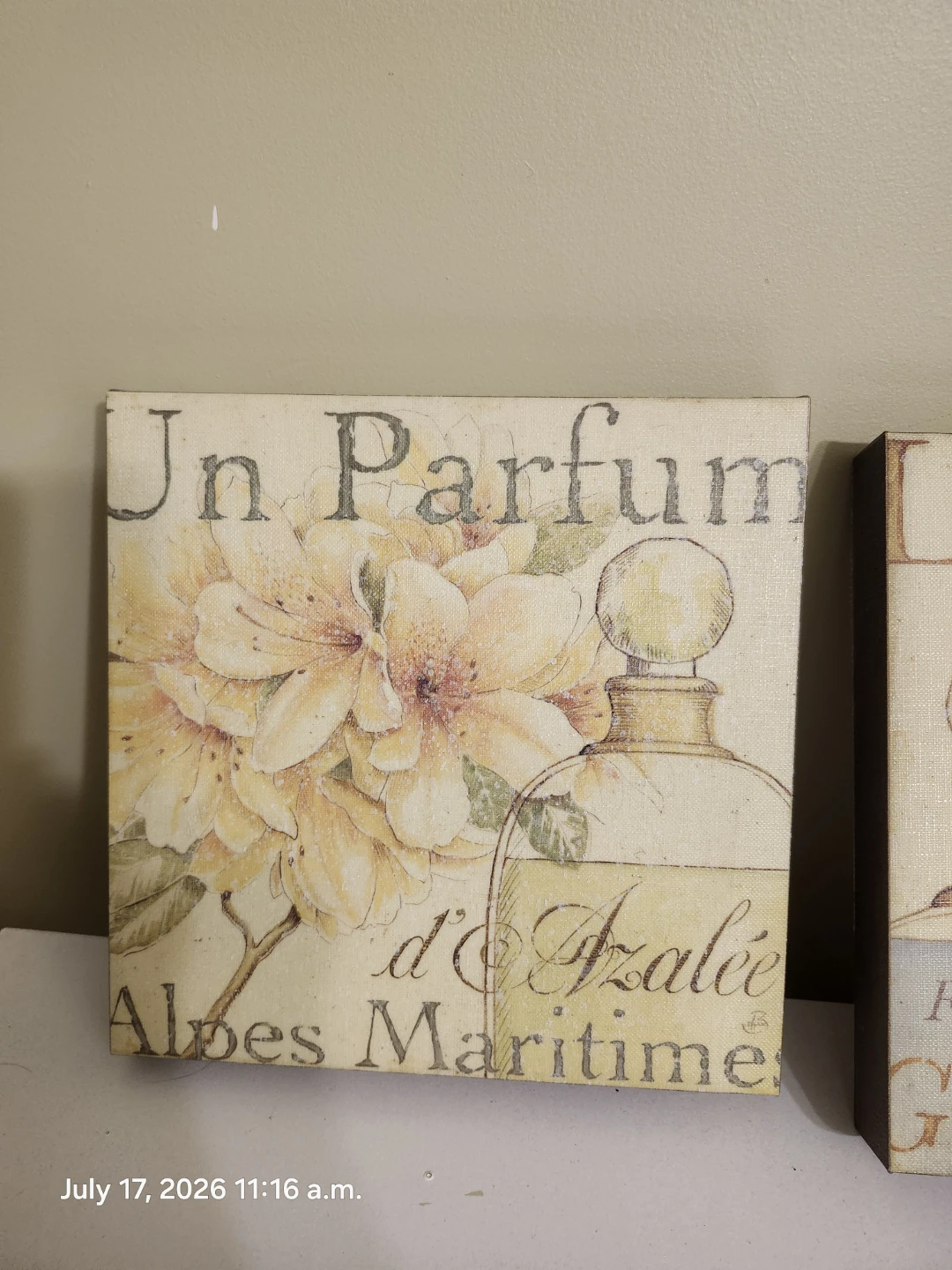3 Decorative Canvas Art Prints - Floral & Fragrance Bottles - photo 3
