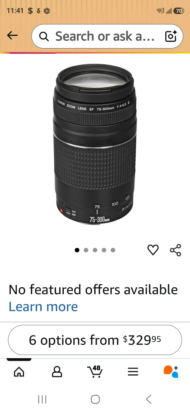 Canon EF 75-300mm f/4-5.6 III Zoom Lens