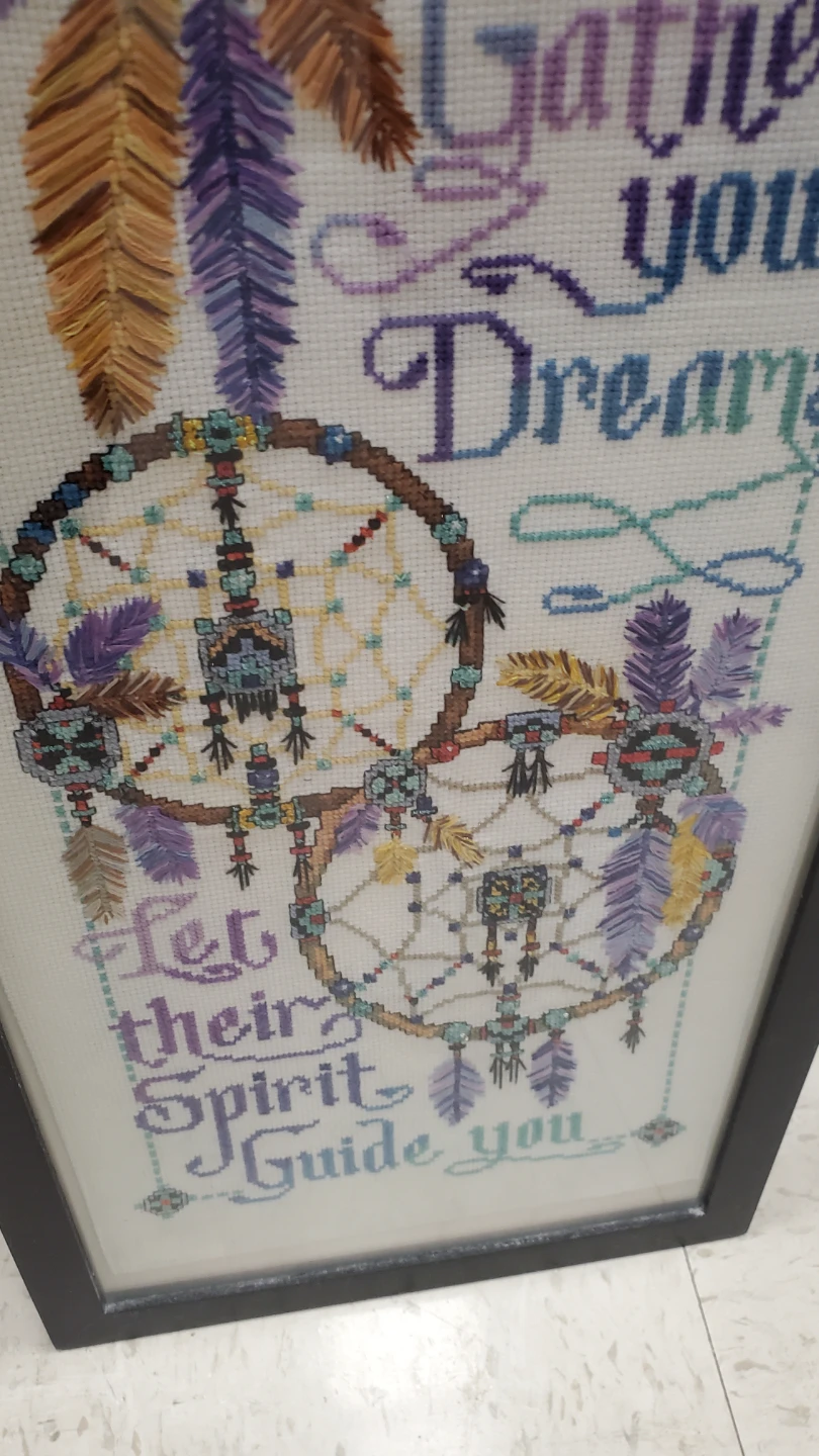 Framed Dreamcatcher Cross Stitch Art - photo 4