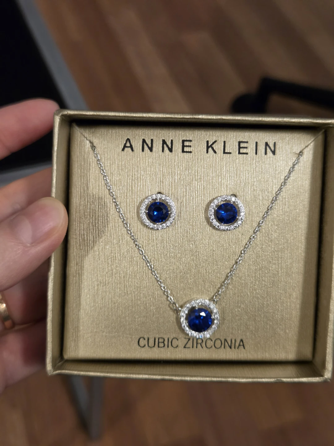 Anne Klein Cubic Zirconia Necklace and Earrings Set