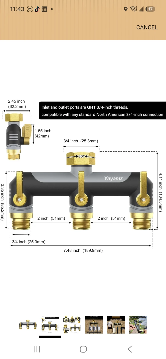 Yayamz 3-Way Garden Hose Splitter - photo 2