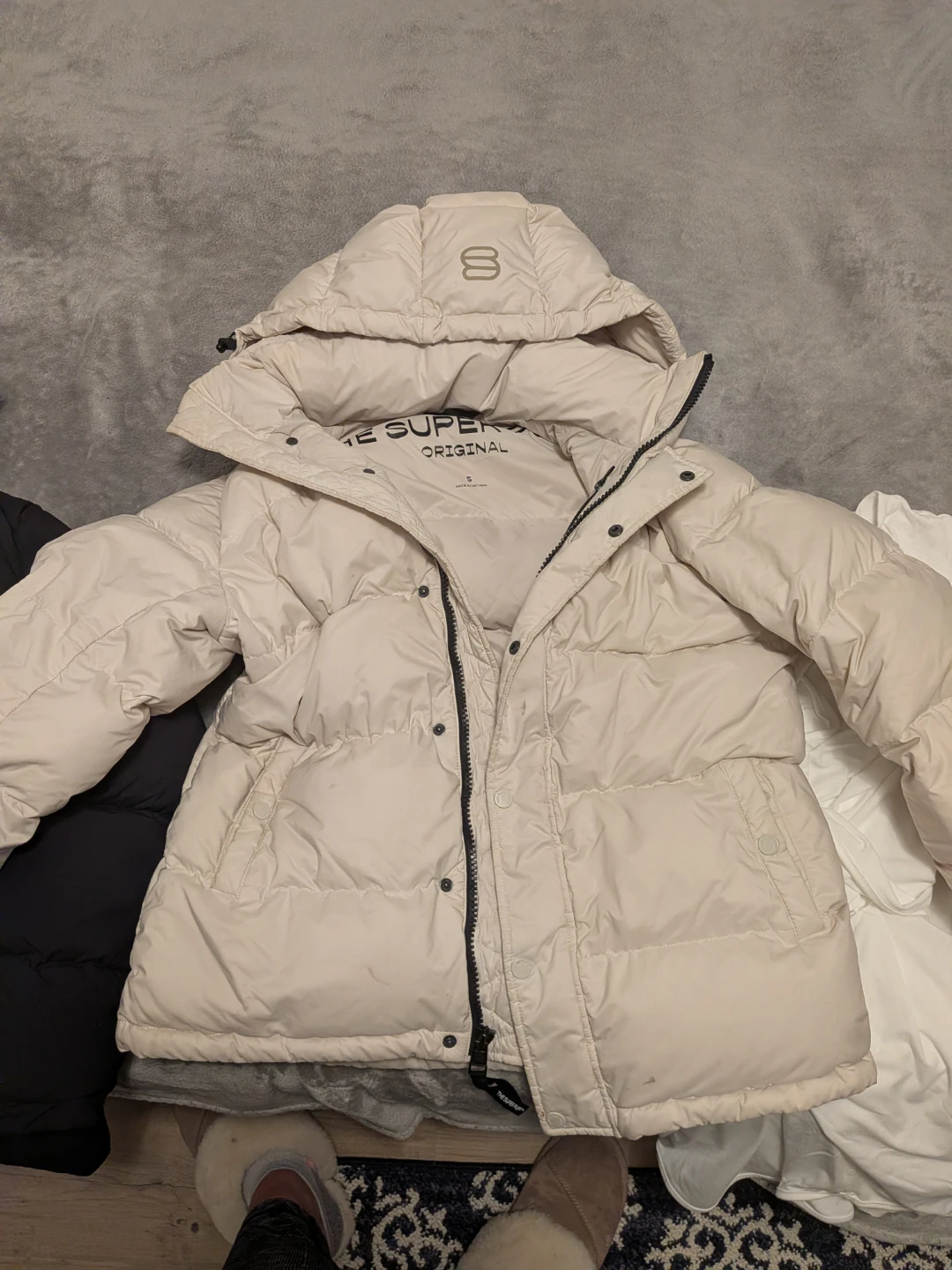 Superdry Puffer Jacket - Cream - photo 3