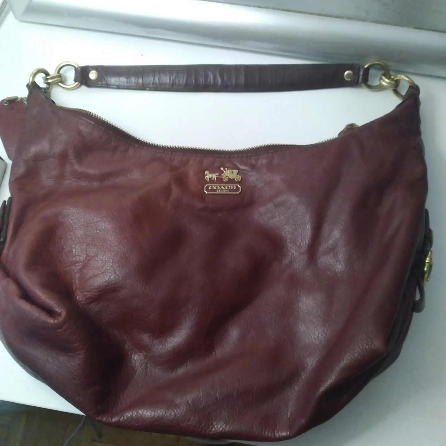 Coach Leather Shoulder Bag - Burgundy - photo 2