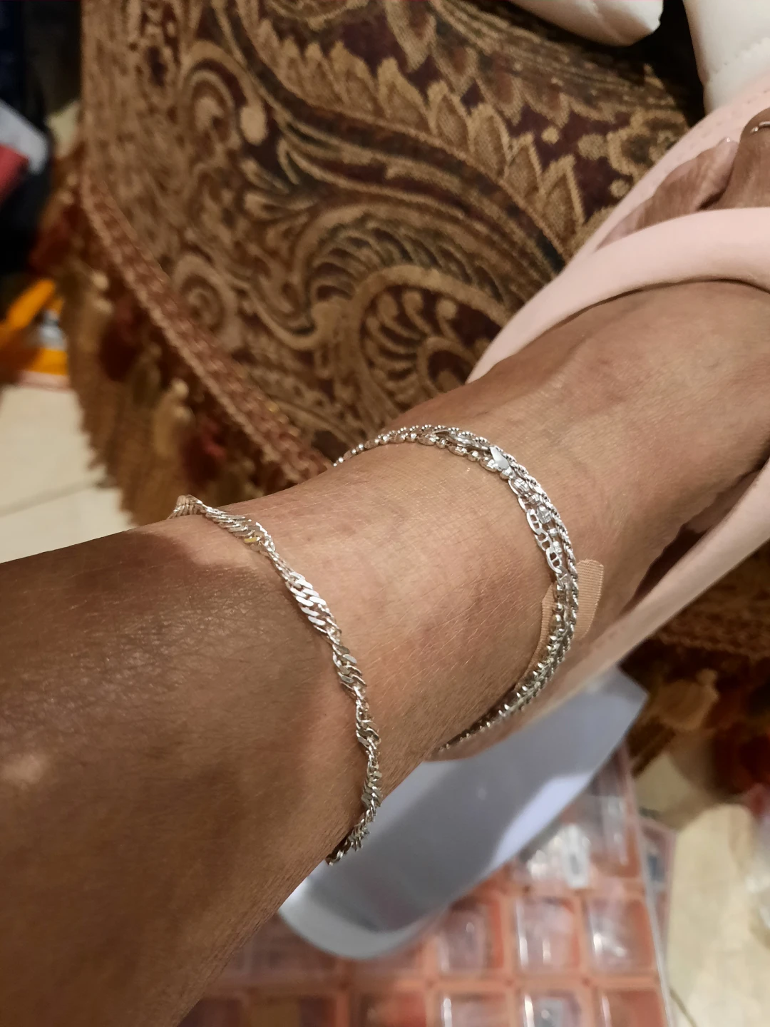 Solid Silver Silver CHUNKY HEFTY 9" Ankle ankletBracelet - photo 2