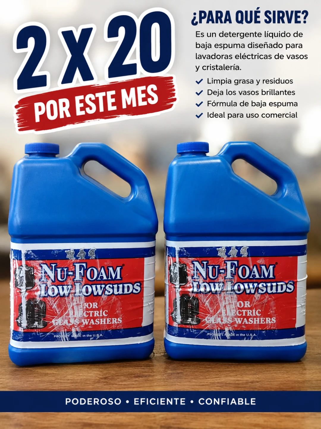 Nu-Foam Low Suds Detergent for Glass Washers