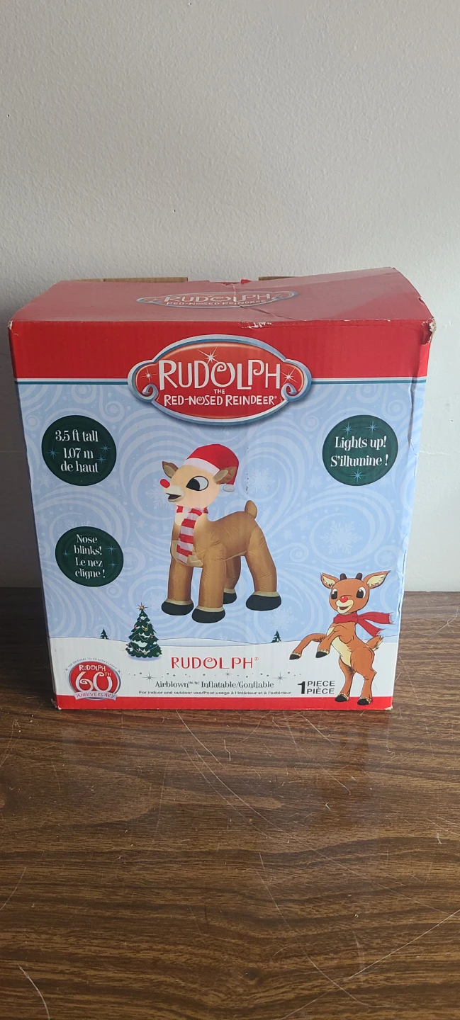 Gemmy Inflatable Rudolf with Twinkling Nose Christmas Decoration - photo 2