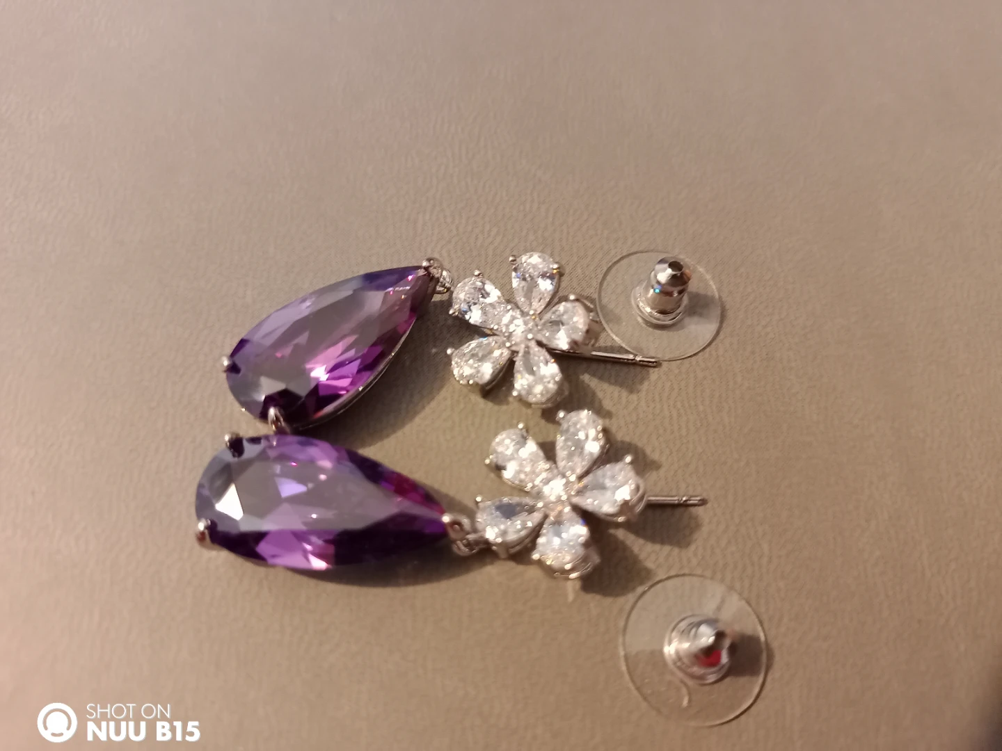 Purple Teardrop Earrings - photo 2