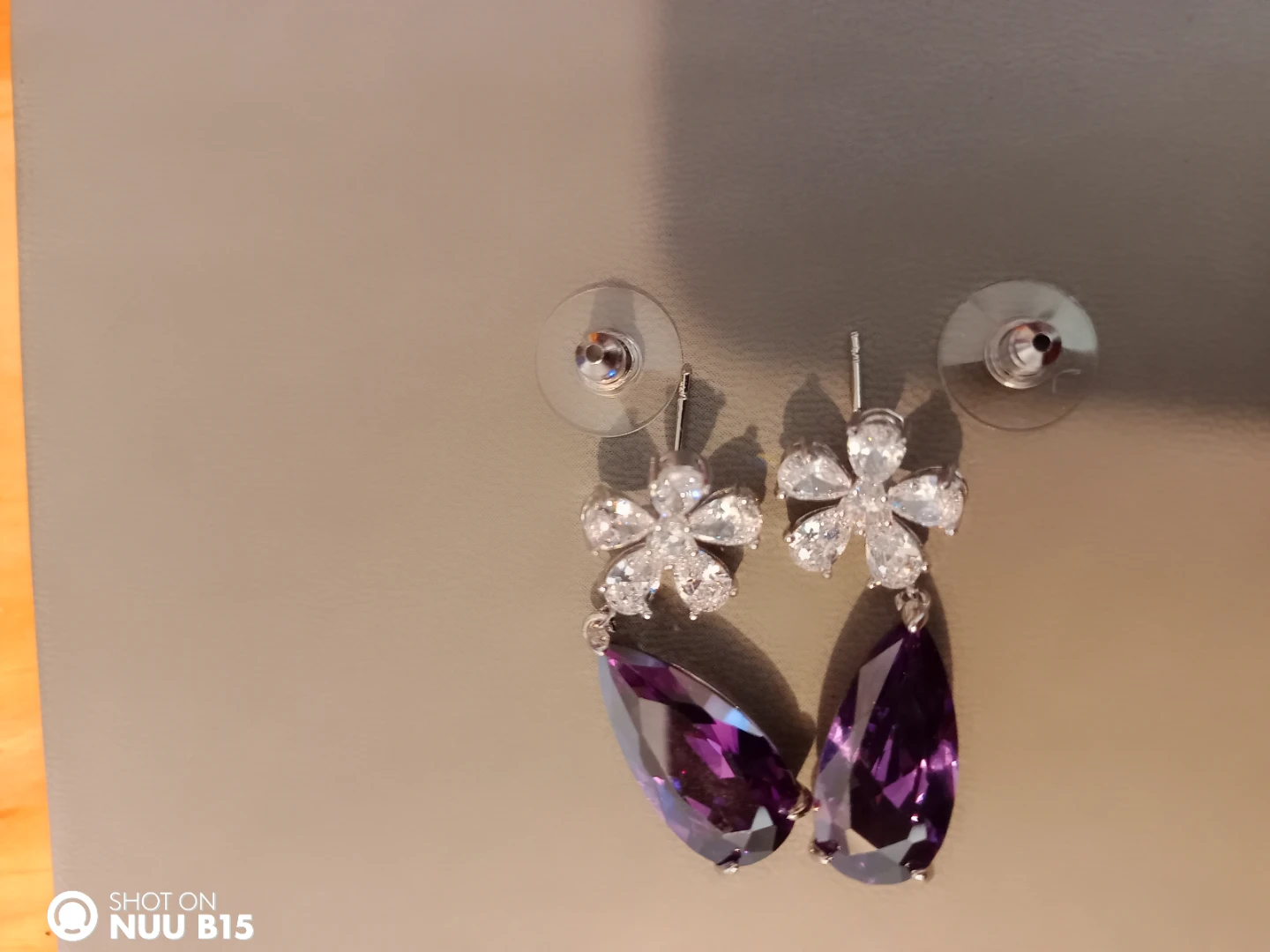 Purple Teardrop Earrings - photo 5