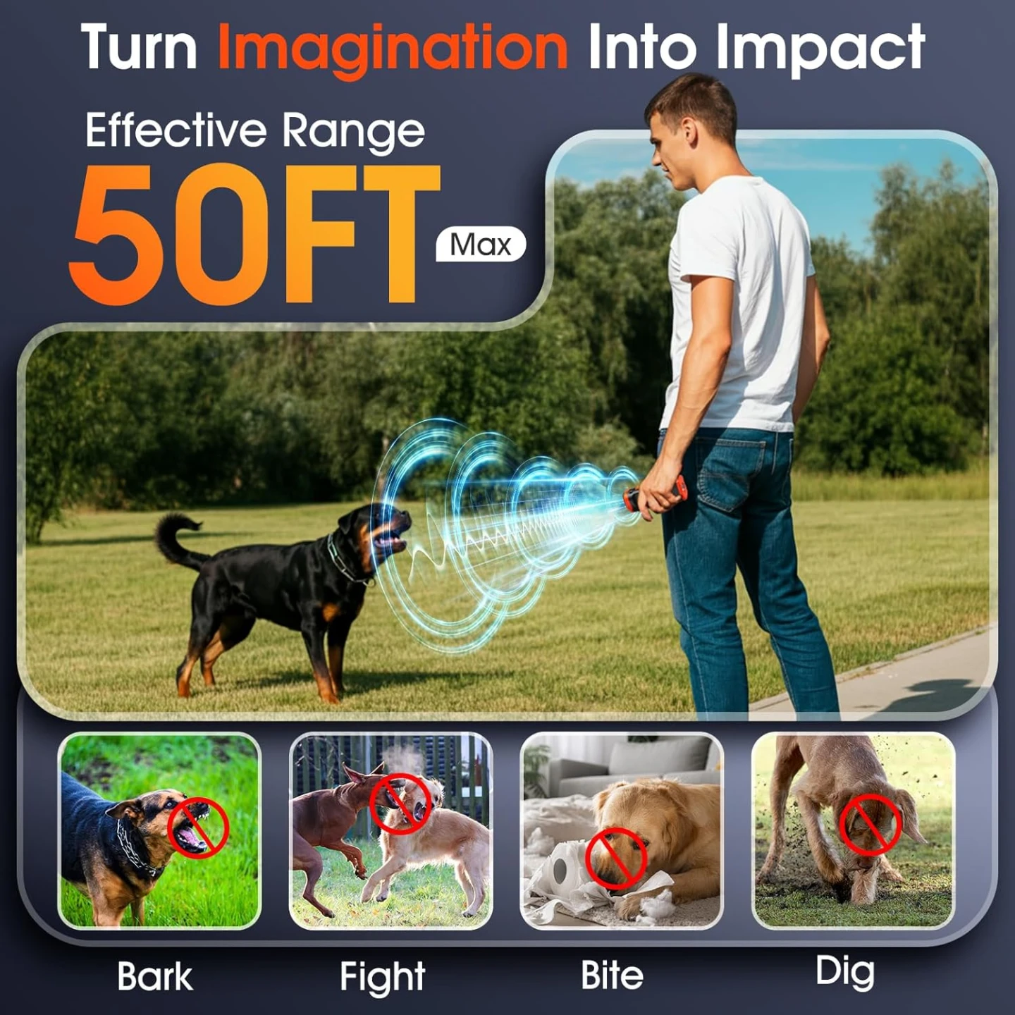 NEW 1-Touch Dog Bark Deterrent Devices with 3 Sonic Heads - photo 4