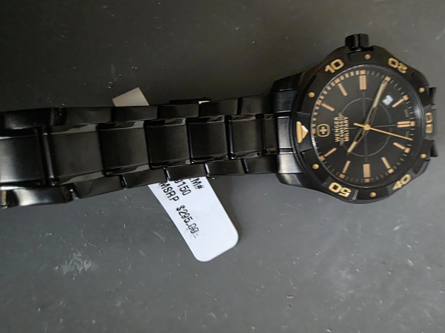 New Wenger Swiss Military Men's Black PVD Swiss Quartz Date 44mm - photo 3