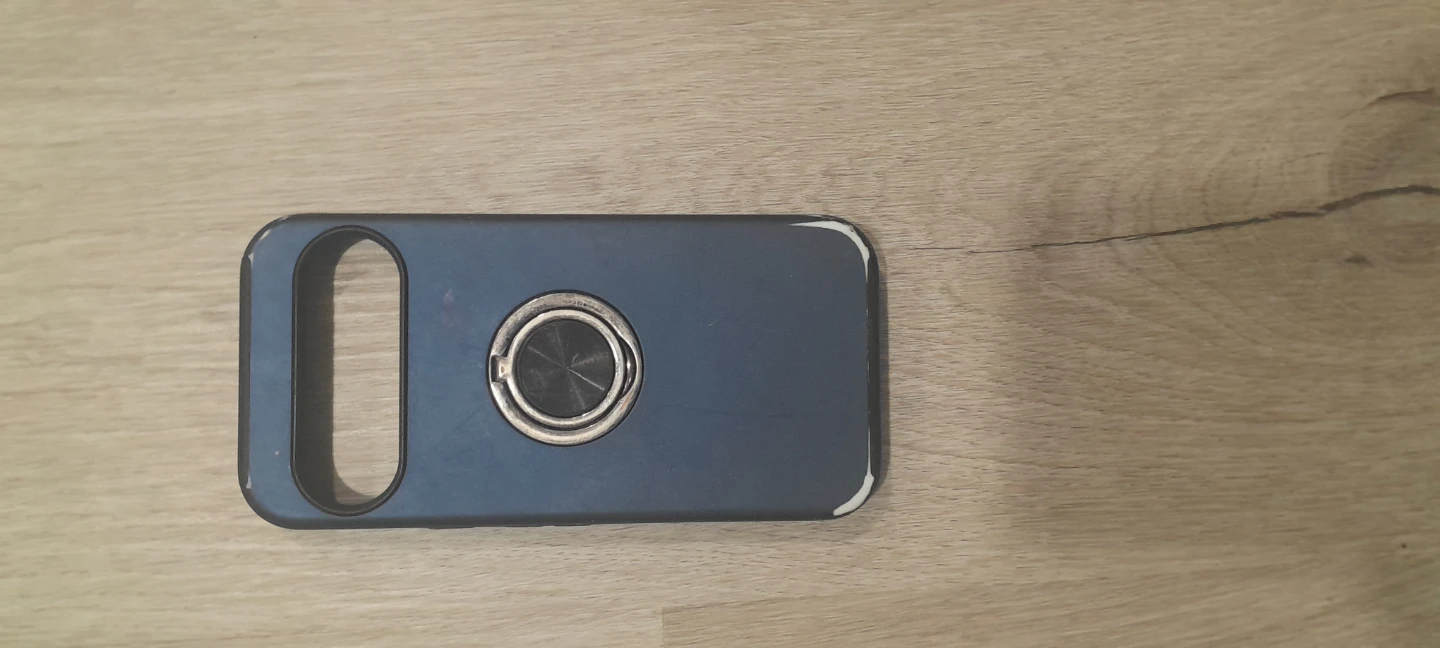 Blue phone case with ring holder