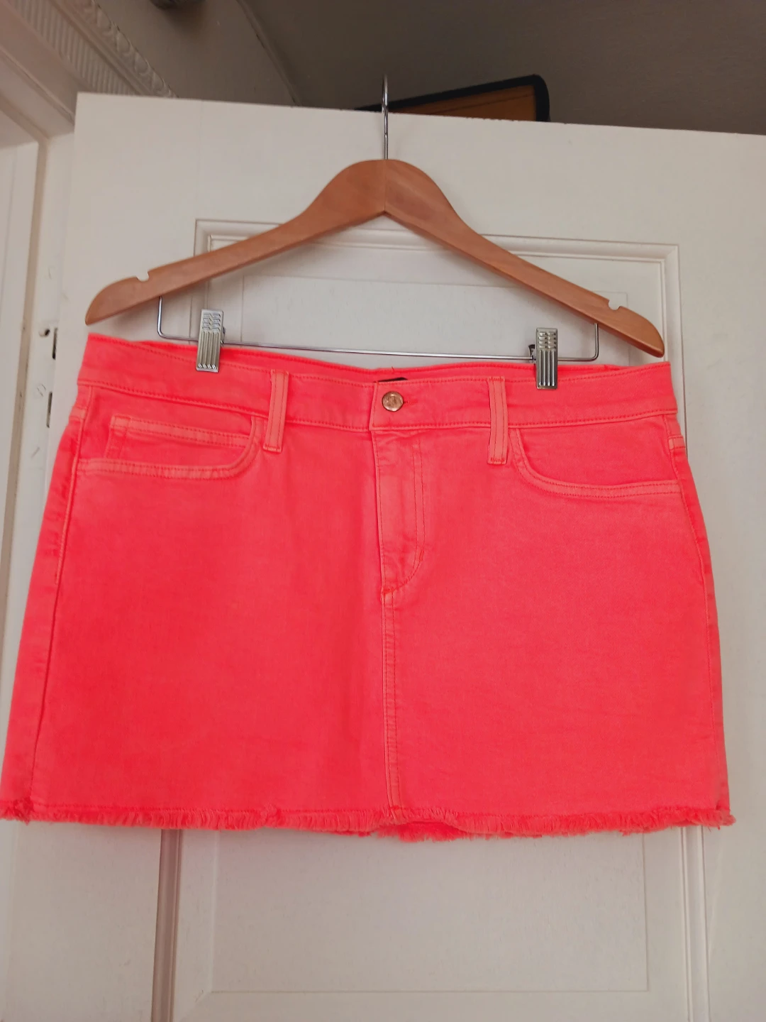 New !! Joe's Jeans Neon Orange Denim Mini Skirt W 32