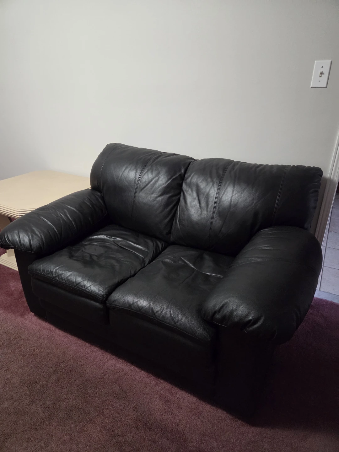 Black Leather Sofa, Loveseat, and Armchair Set - photo 2