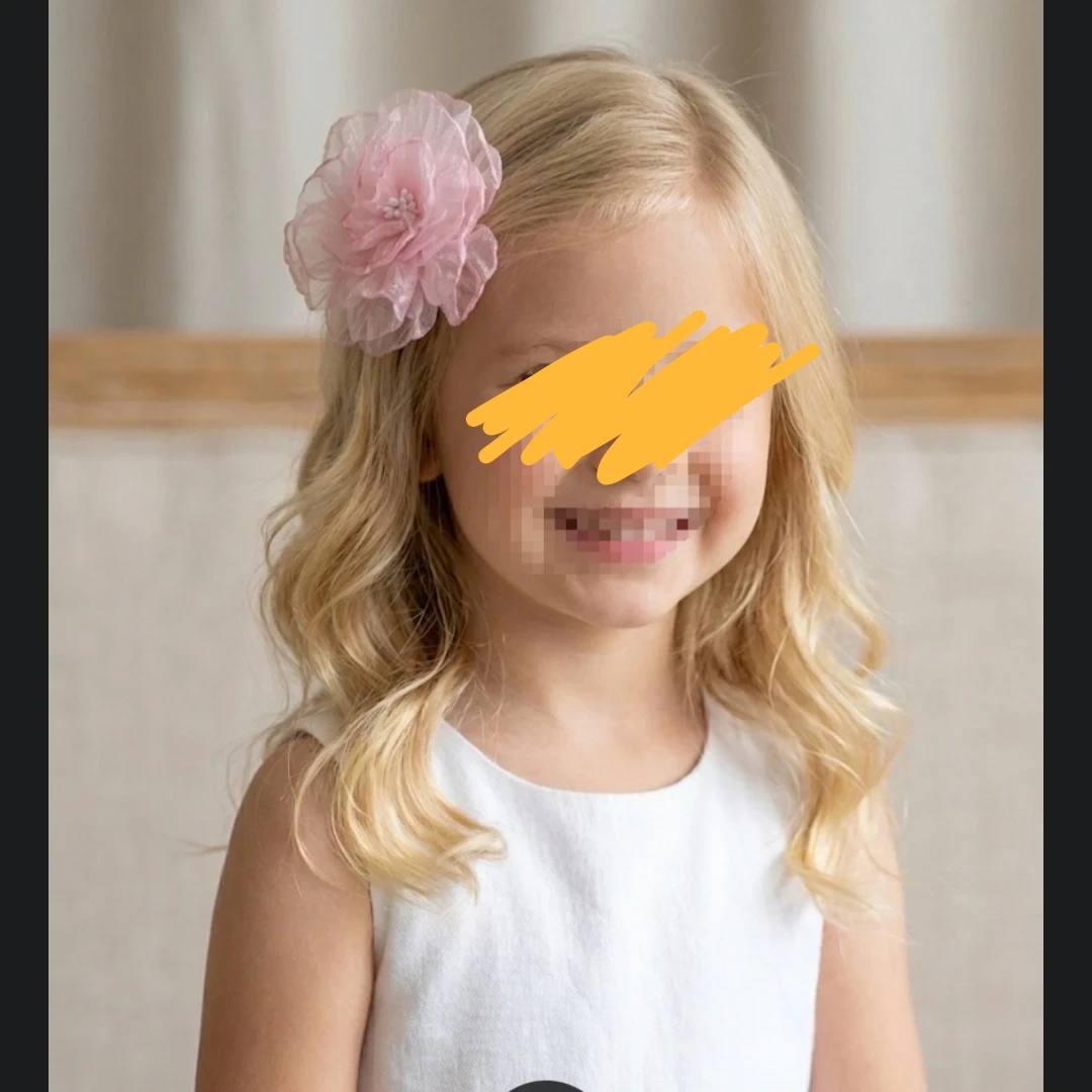 Pink Flower Hair Clip for Kids