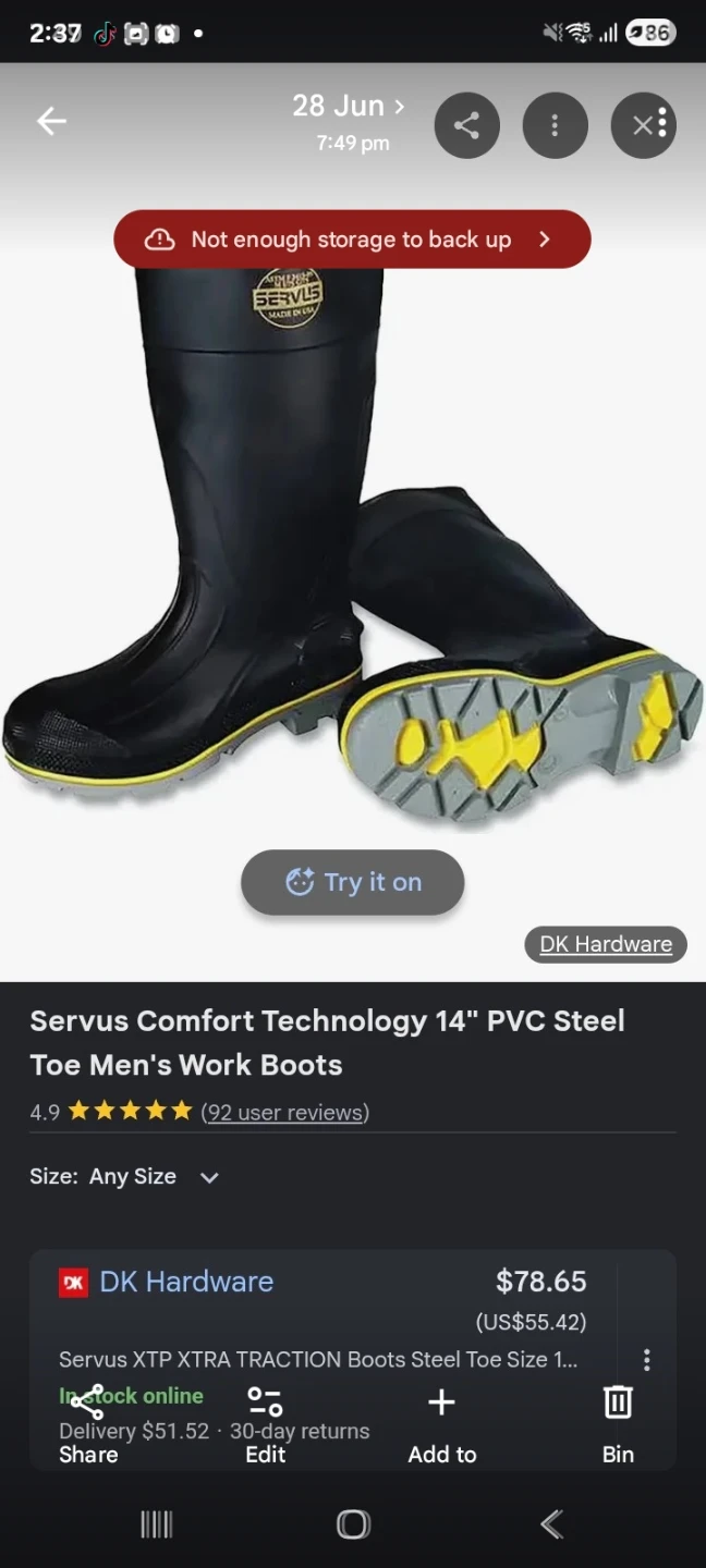 Serves comfort technology PVC Steel Toe waterproof workboots