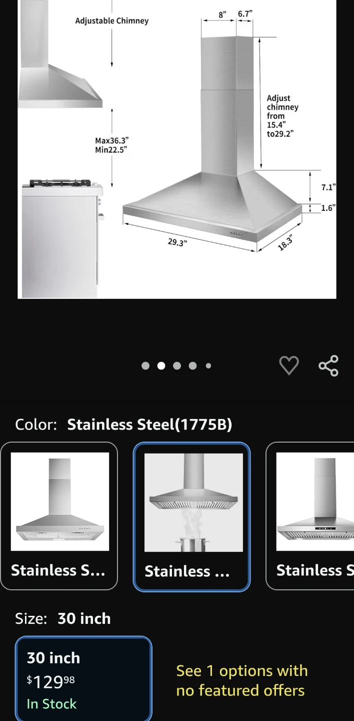 Tiéasy 30 Inch Stainless Steel Range Hood - photo 3