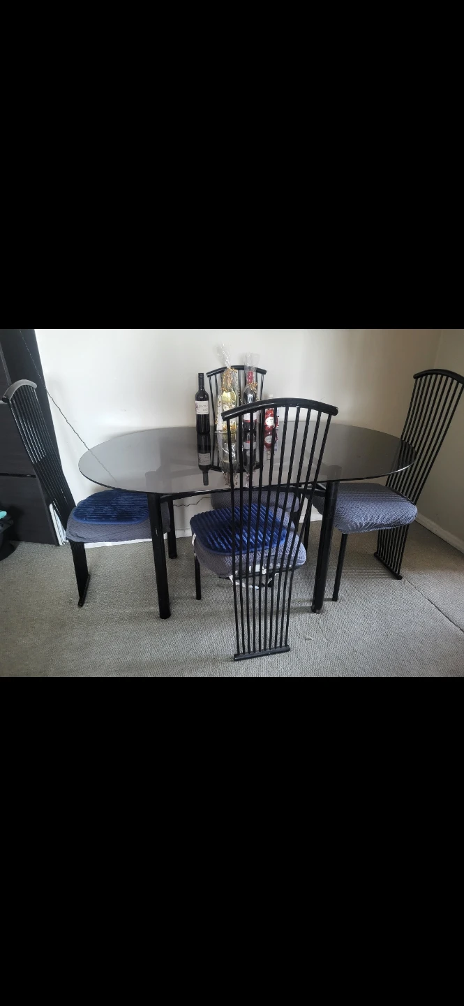 Glass dining table set