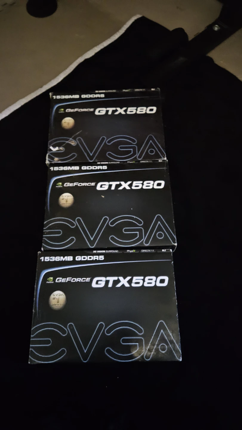Three EVGA GeForce GTX 580 1536MB GDDR5 Graphics Cards