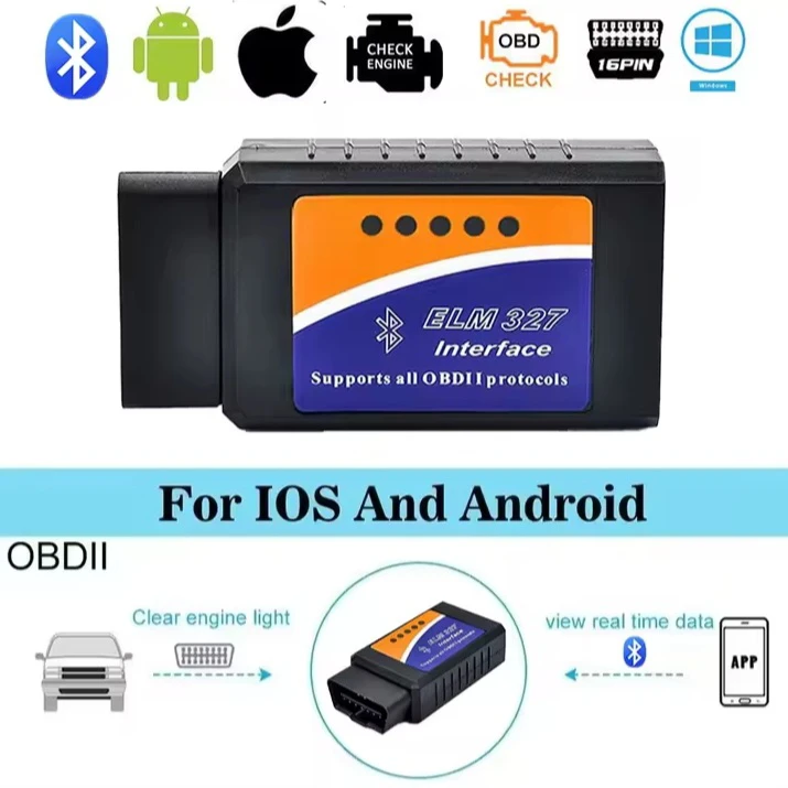 ELM327 Bluetooth OBDII Interface Scanner for iOS and Android