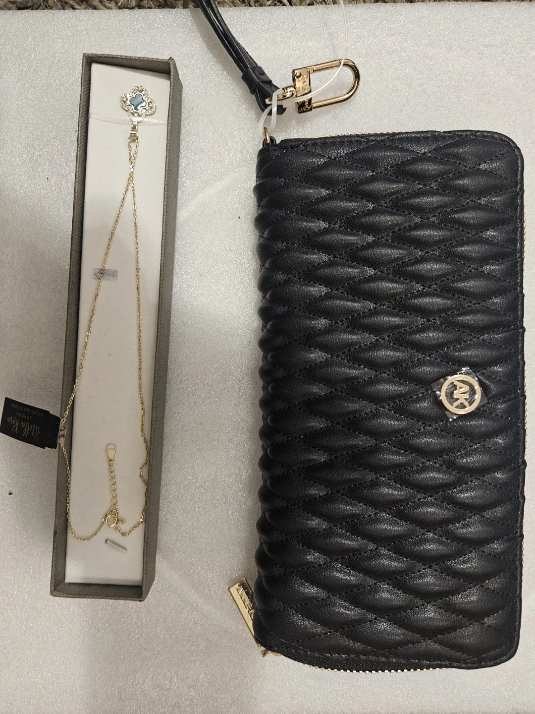 SR Silver Necklace and Black M/KWallet