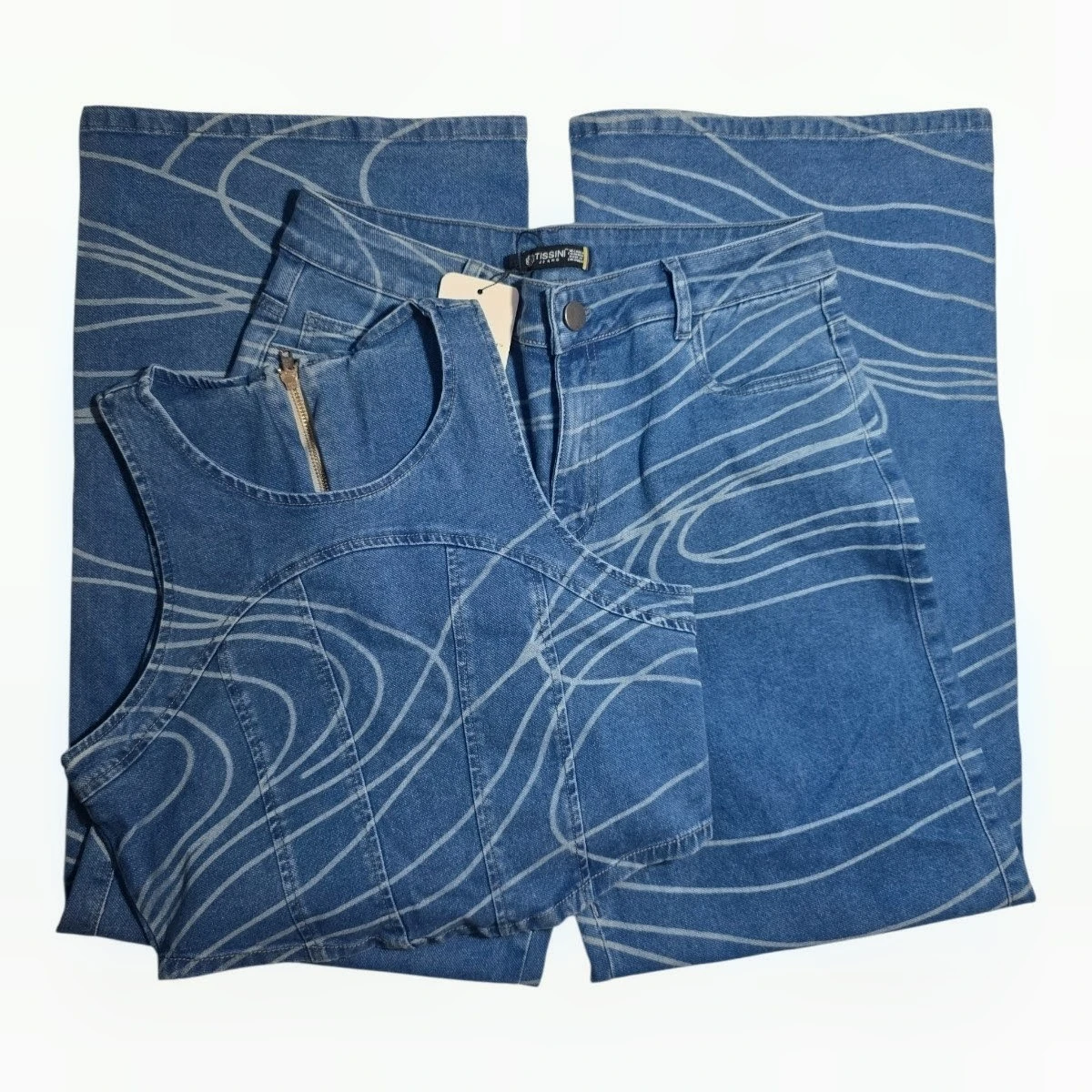 Set Jerlin Wide Leg Denim Jeans & Top - photo 2