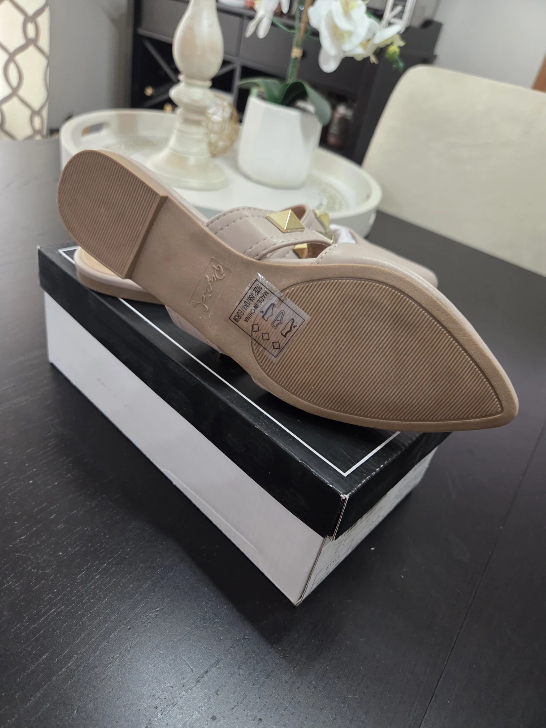 Qupid Studded Mules - Nude size 8 - photo 3