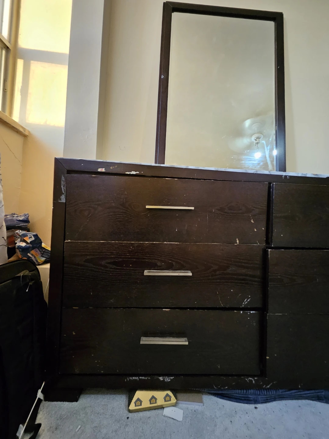 Dark brown Wood Dresser with Detachable Mirror - photo 3
