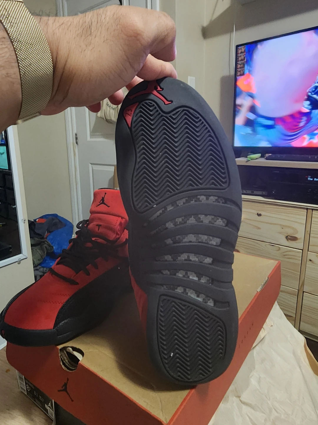 Air Jordan 12 Retro Varsity Red Black Men's Shoes - photo 3