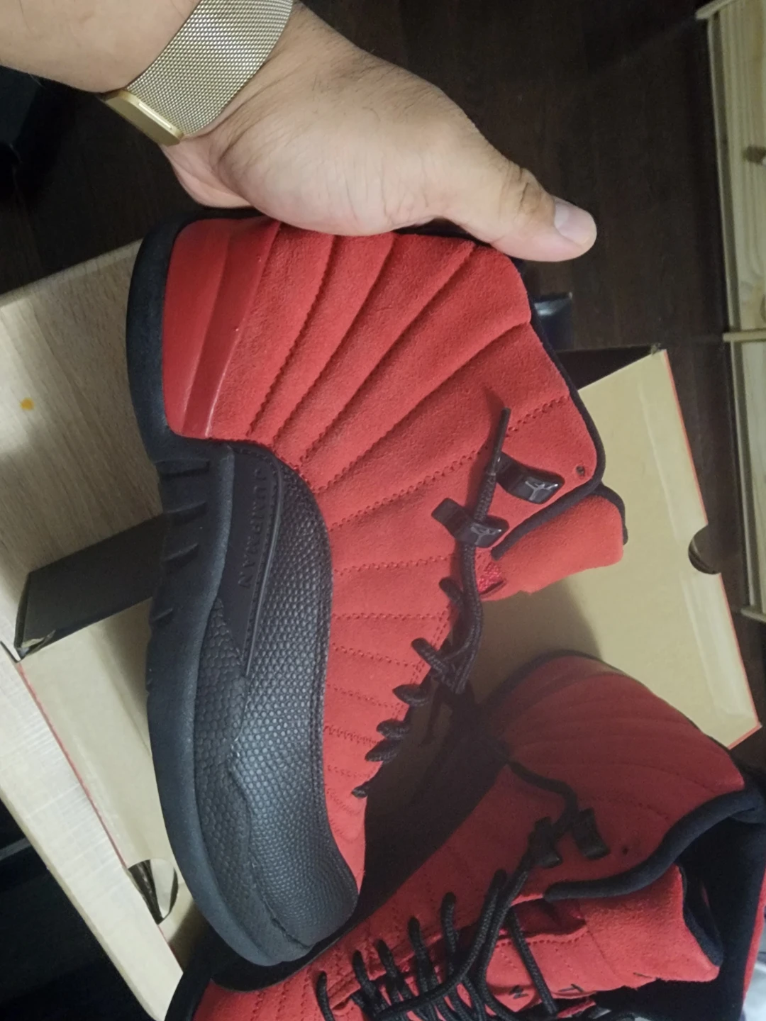 Air Jordan 12 Retro Varsity Red Black Men's Shoes - photo 4