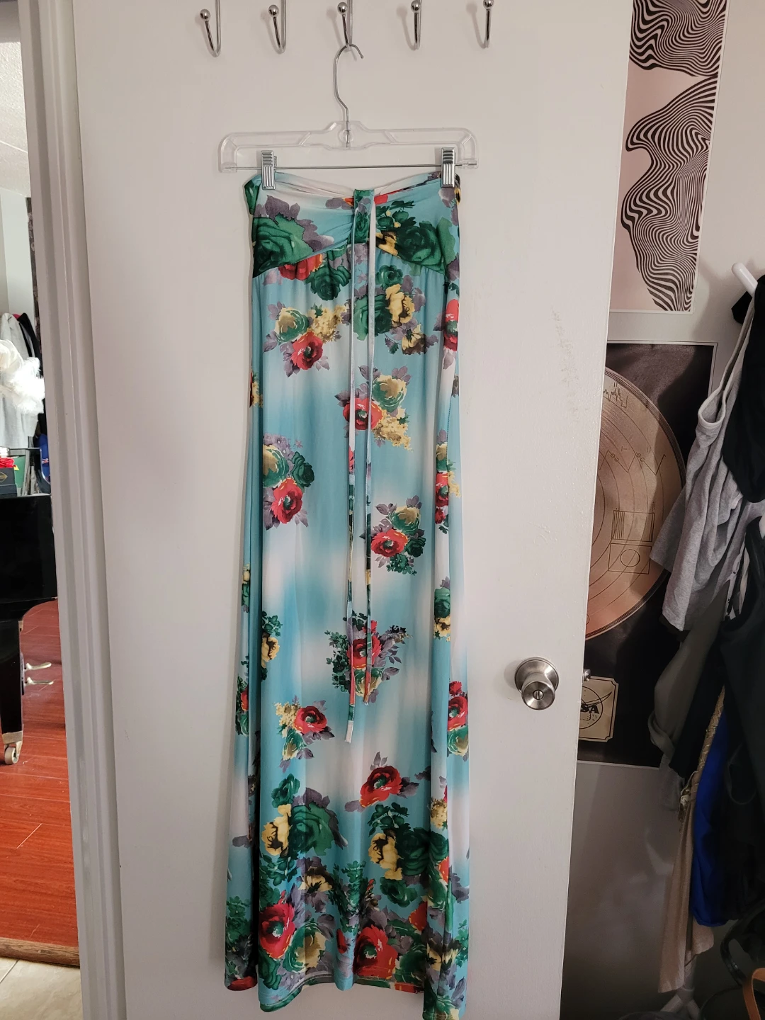 Strapless Floral Maxi Dress