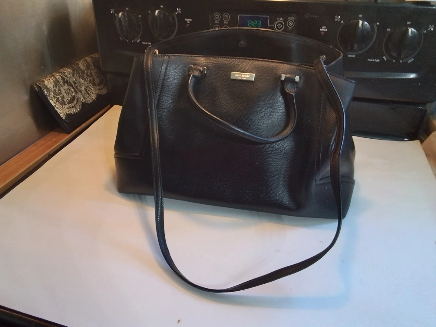 Kate Spade New York Black Leather Tote Bag