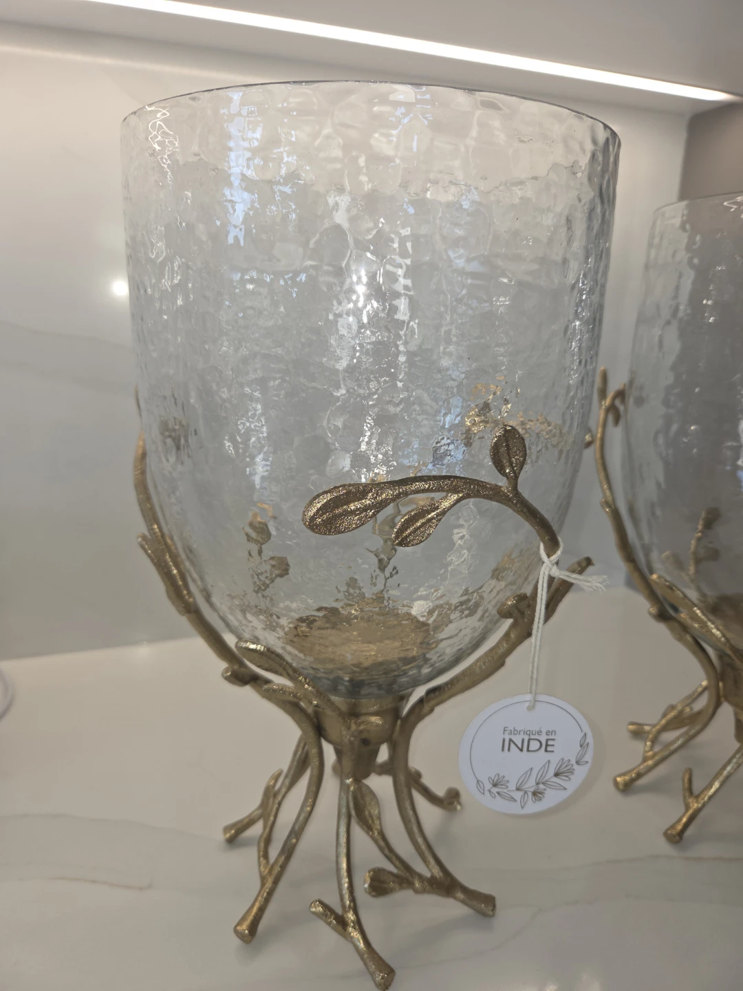 Decorative Glass Vase with Gold Metal Stand - photo 2