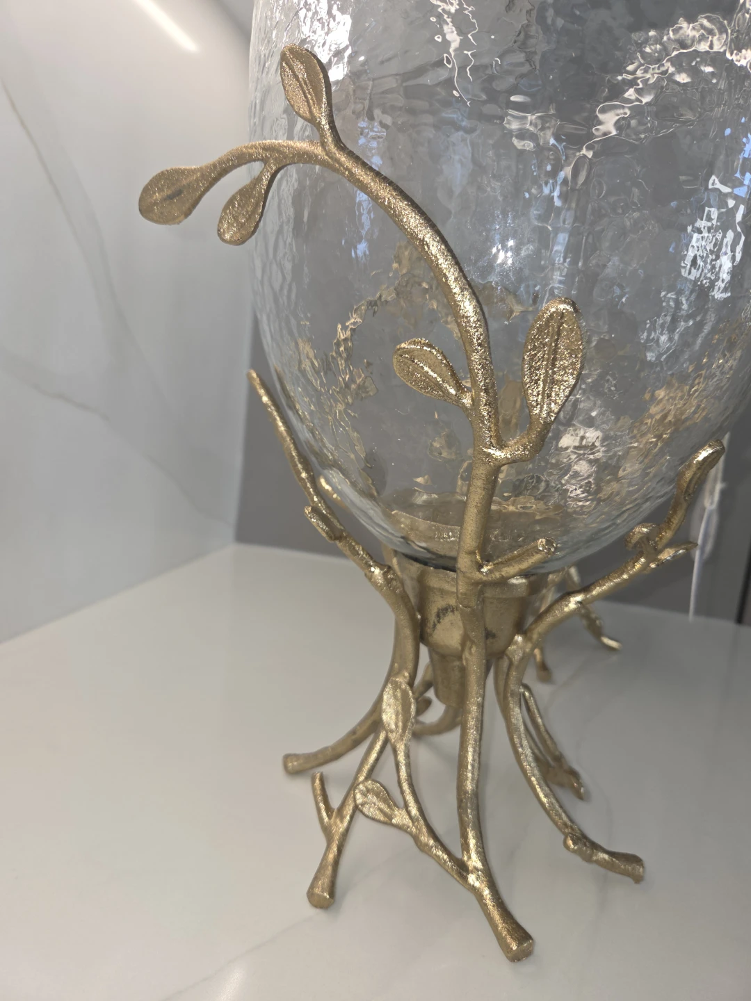 Decorative Glass Vase with Gold Metal Stand - photo 3